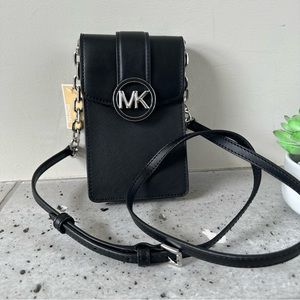 NWT Michael Kors Carmen Small Faux Leather Phone Crossbody Bag